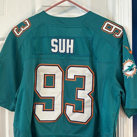 Nike On Field NFL Miami Dolphins Authentic Throwback Jersey #93 Suh Size 44 - Picture 6 of 7